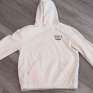 Hoka One One Hoodie Mens Small Cream Chicago '24 Finisher Running Athletic